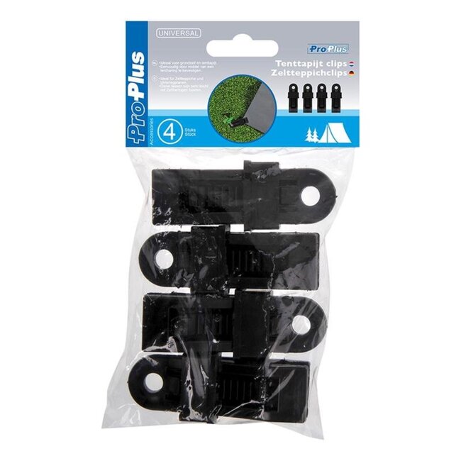 ProPlus Tenttapijtclips - Klem Model - Versterkte Grip - 83 x 32 x 21 mm - 4 stuks