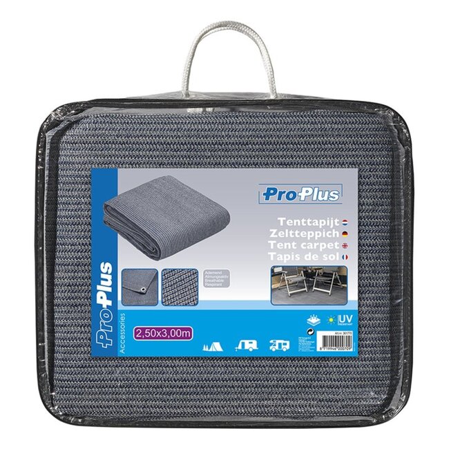 ProPlus Extra stevig tenttapijt - water- en vuildoorlatend - 2,5 x 3 meter - blauw/wit
