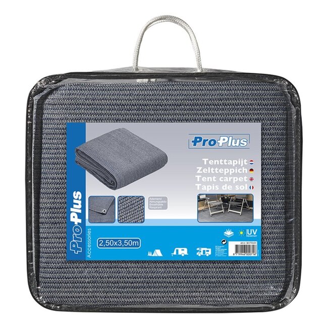 ProPlus Extra stevig tenttapijt - water- en vuildoorlatend - 250 x 350 cm - blauw/wit