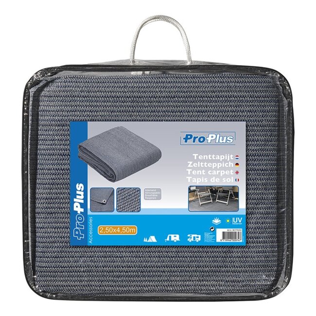 ProPlus Extra stevig tenttapijt - water- en vuildoorlatend - 250 x 450 cm - blauw/wit