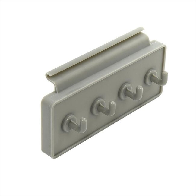 ProPlus Tentrail kapstok - 4 haken - kunststof - 15 x 6 cm