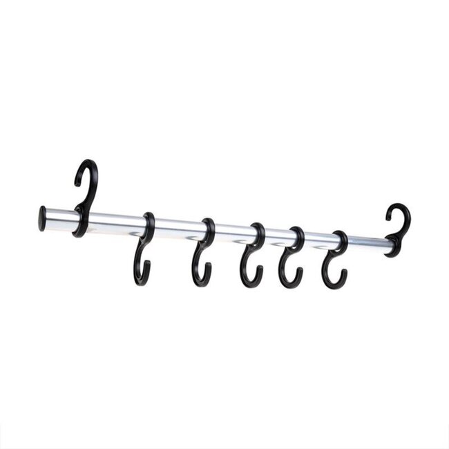 ProPlus Tentkapstok - Aluminium - 7 haken - 42 cm - Zilver/Zwart