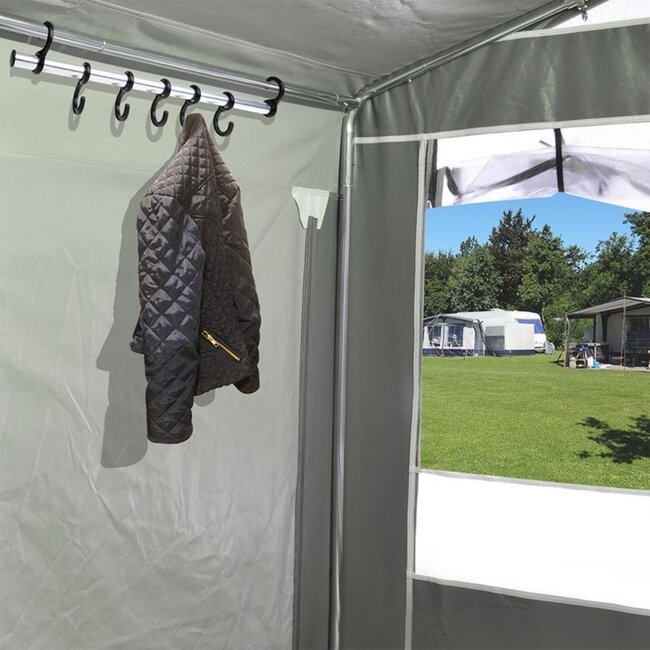 ProPlus Tentkapstok - Aluminium - 7 haken - 42 cm - Zilver/Zwart