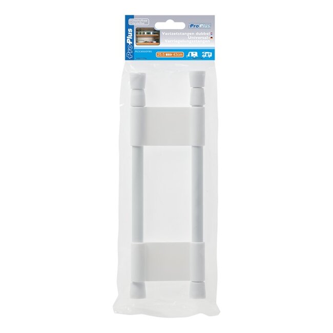 ProPlus Uitschuifbare dubbele vastzetstang - 25,5 tot 43 cm - wit