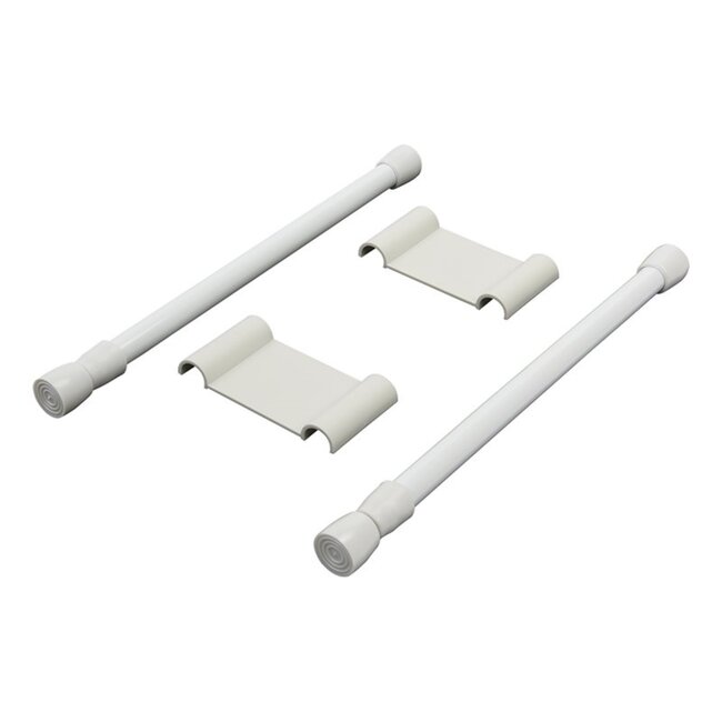 ProPlus Uitschuifbare dubbele vastzetstang - 25,5 tot 43 cm - wit