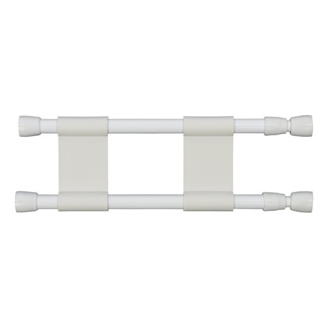 ProPlus Uitschuifbare dubbele vastzetstang - 25,5 tot 43 cm - wit