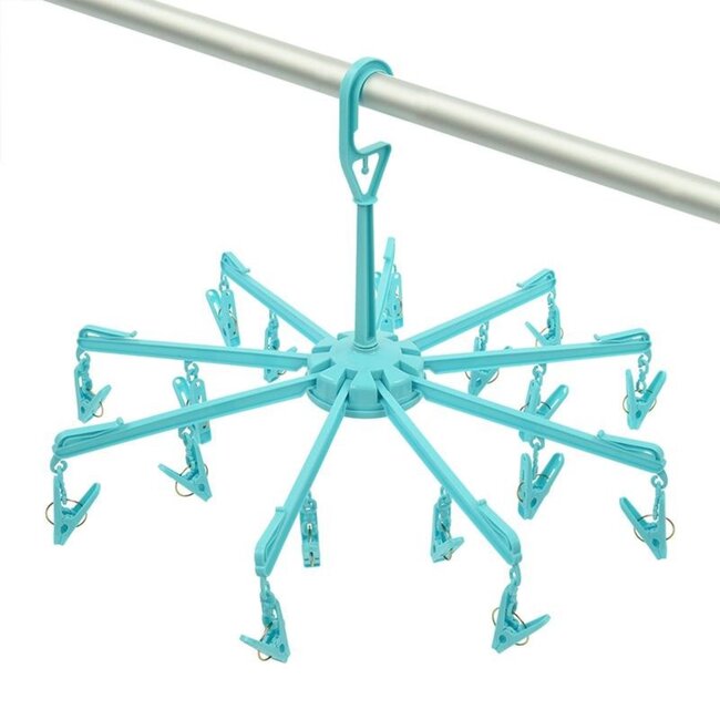 ProPlus Droogcarrousel - 18 knijpers - Ø 48 cm - lichtgewicht - blauw - kunststof