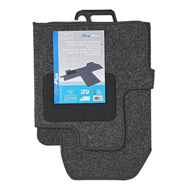 ProPlus Vloermat camper cabine - naaldvilt - anti-slip - antraciet - Fiat Ducato (vanaf 2006)