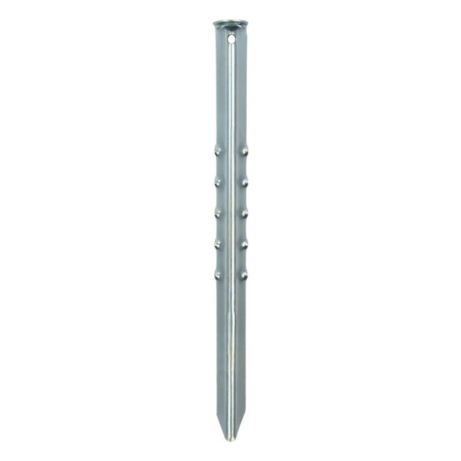 ProPlus Geribbelde stalen tentharing - 40 cm - Zilver - Voor zachte bodems