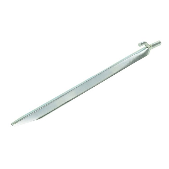 ProPlus Halfronde stalen tentharing met haak - 30 cm - zilver - geschikt voor zachte bodems