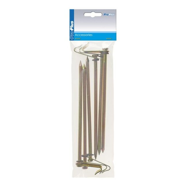 ProPlus Rotspen met haak - metaal - 21 cm - set van 6