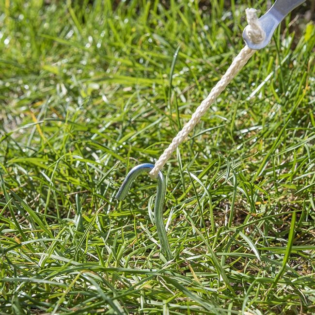 ProPlus Tentharing met open oog - metaal - 22 cm - geschikt voor zachte bodems