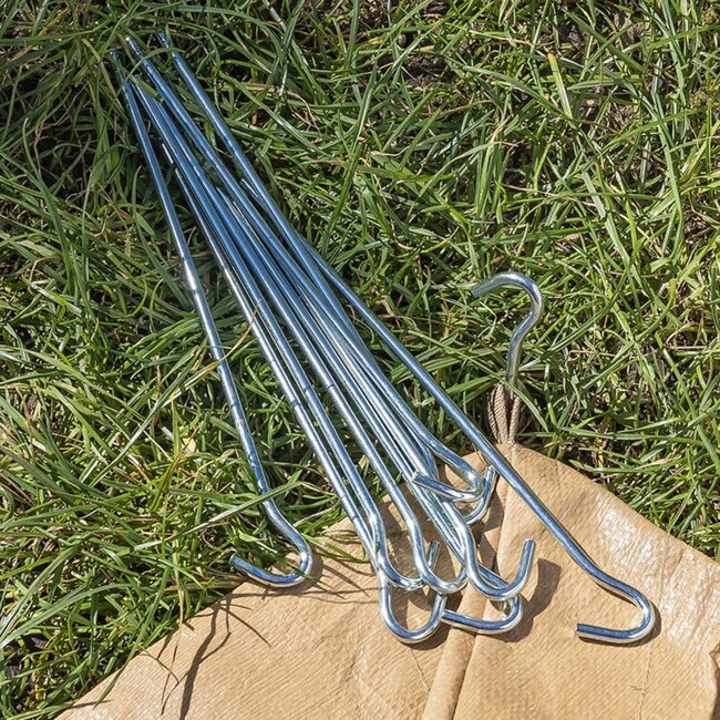 ProPlus Tentharing met open oog - metaal - 22 cm - set van 10