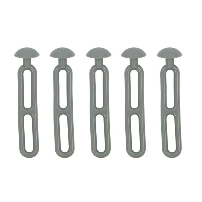 ProPlus Trapspanners - Rubberen knoop - 10,5 cm - Grijs - Set van 5