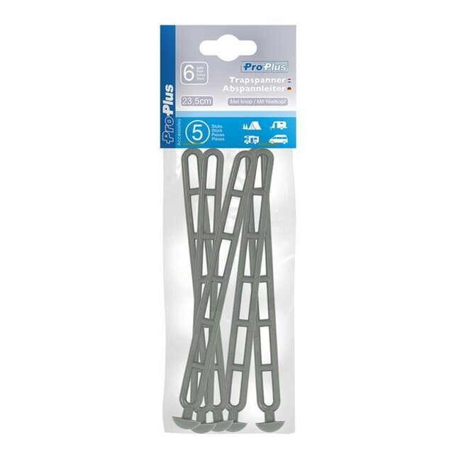 ProPlus Trapspanner met knoop - 23,5 cm - Grijs - 5 stuks