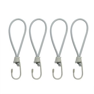 ProPlus Elastische tentspanners met haak - 20 cm - wit - set van 4 ProPlus Elastische tentspanners met haak - 20 cm - wit - set van 4