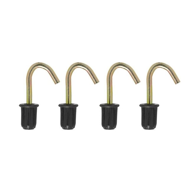 ProPlus Tentdop met ronde haak - metaal - Ø 19 mm - zwart - 4 stuks