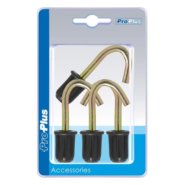 ProPlus Tentdop met ronde haak - metaal - Ø 19 mm - zwart - 4 stuks