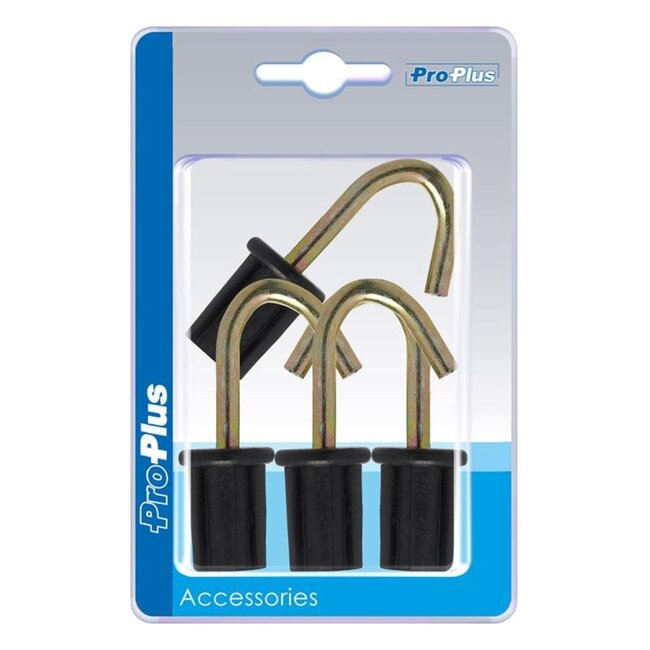 ProPlus Tentdoppen met ronde haak - metaal - Ø 22 mm - zwart - set van 4