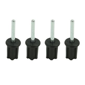 ProPlus Tentstokdop met pin - Ø 22 mm - 4 stuks - zwart/zilver