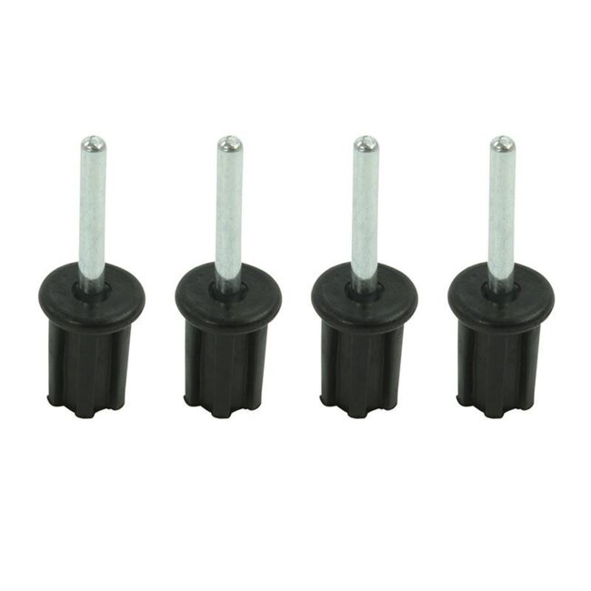 ProPlus Tentstokdop met pin - Ø 22 mm - 4 stuks - zwart/zilver