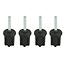 ProPlus Tentstokdop - boventop met pin - Ø 25 mm - set van 4 stuks - zwart/zilver