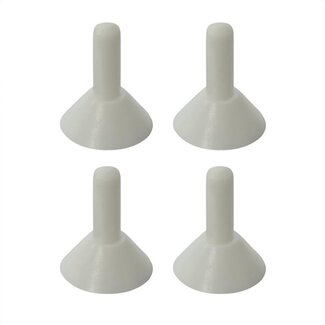 ProPlus Regenkapjes voor tentstokken - Ø 30 mm - kunststof - wit - 4 stuks