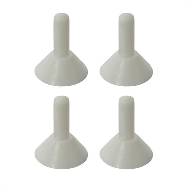 ProPlus Regenkapjes voor tentstokken - Ø 30 mm - kunststof - wit - 4 stuks
