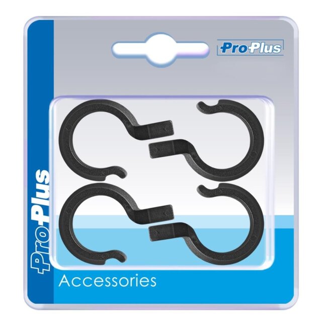 ProPlus Tentclips met sleuf - Kunststof - Voor buizen Ø 20-25 mm - Zwart - 4 stuks
