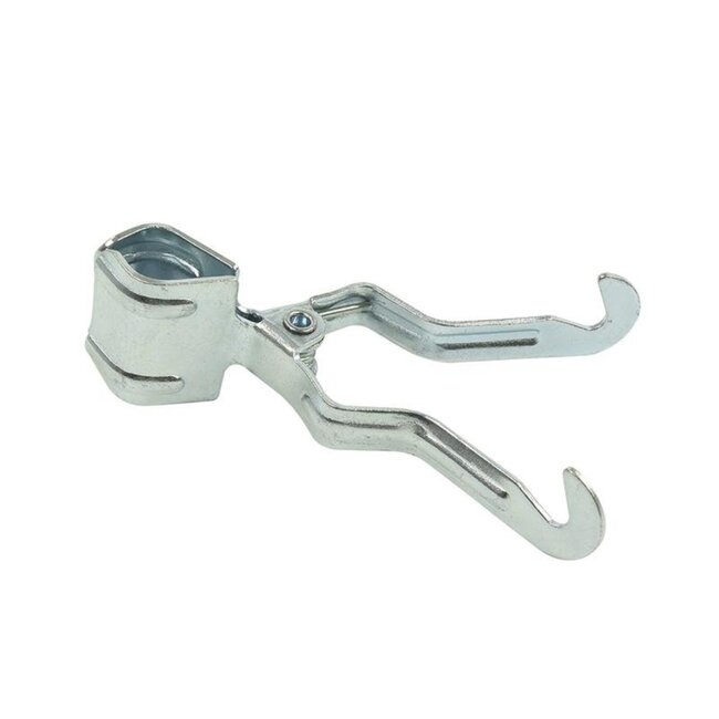 ProPlus Klemkleerhaak voor tentstok - metaal - opening 15-30 mm - chroom - 11 cm