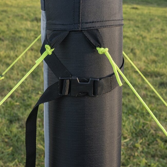 ProPlus Opblaasbaar windscherm - 160 x 140 cm - 150D polyester - Inclusief draagtas en haringen