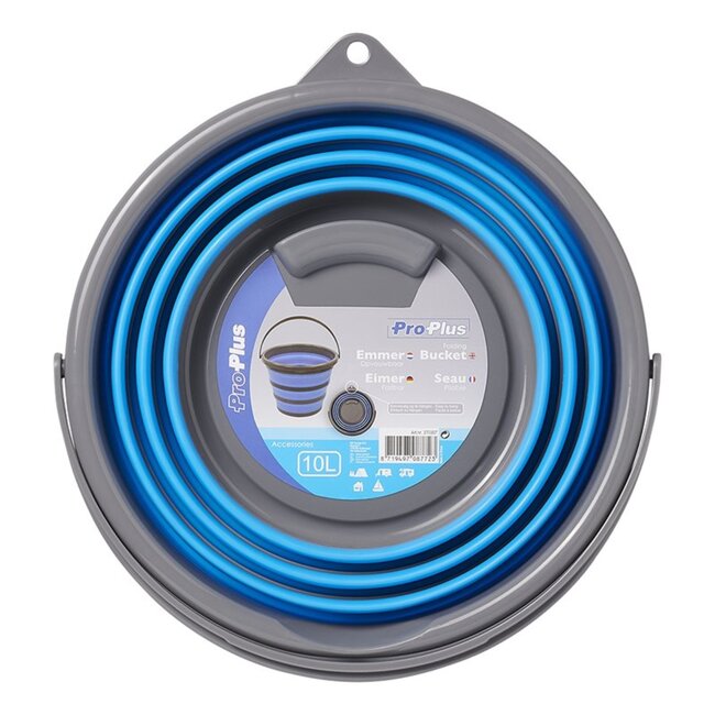ProPlus Opvouwbare emmer - 10 liter - Rubber en siliconen - Grijs/Blauw