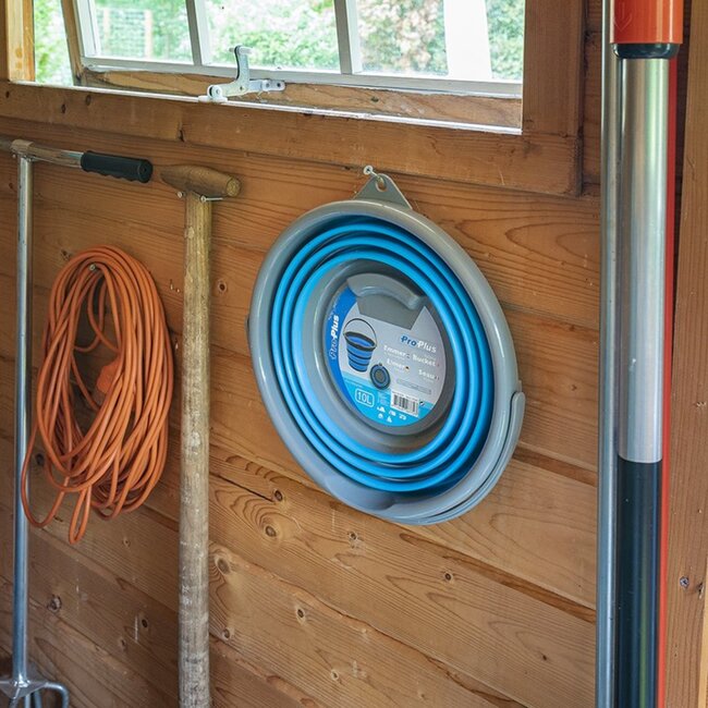 ProPlus Opvouwbare emmer - 10 liter - Rubber en siliconen - Grijs/Blauw