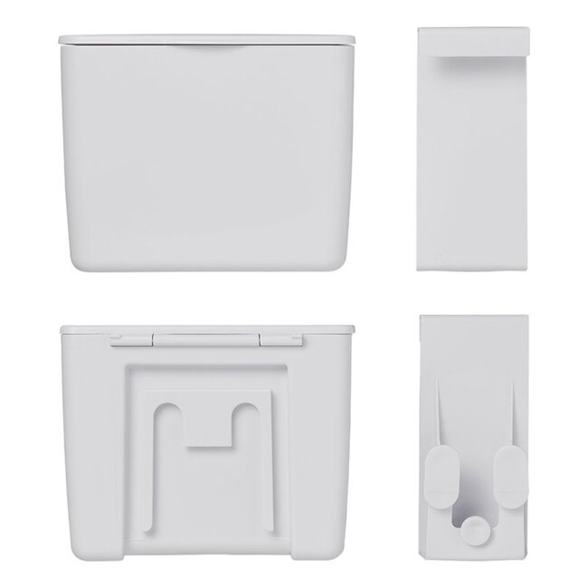 ProPlus Afvalbak met deksel - 1,25 liter - voor caravan en camper - wit - 16 cm hoog