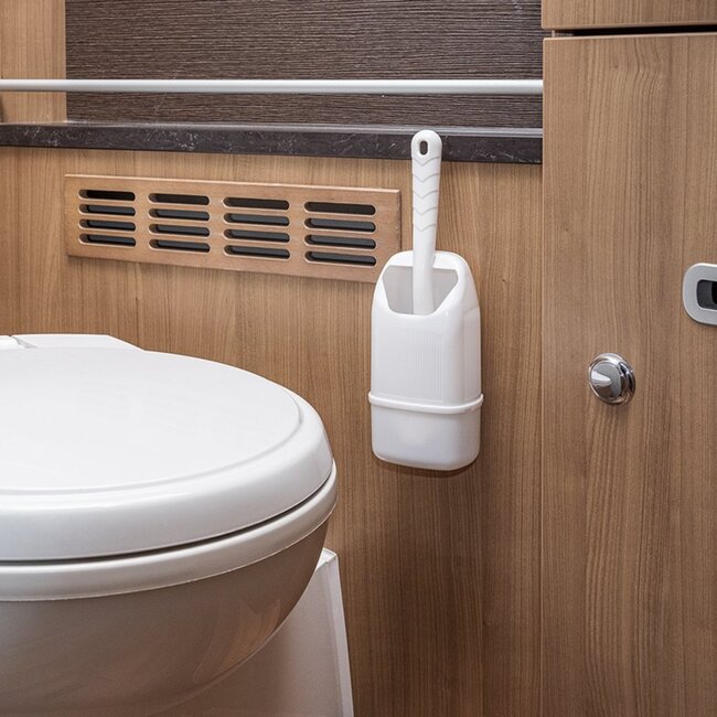 ProPlus Mini wc-borstel met houder - wit - compact en makkelijk te reinigen - ideaal voor caravan en camper