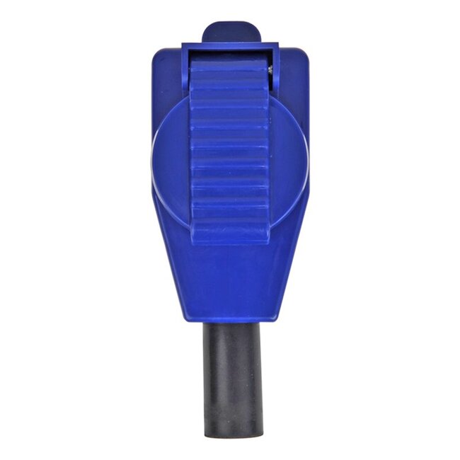 ProPlus Haakse CEE contrastekker met stopcontact - 16A - IP44 - 230V - 3-polig - blauw/wit