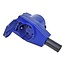 ProPlus Haakse CEE contrastekker met stopcontact - 16A - IP44 - 230V - 3-polig - blauw/wit