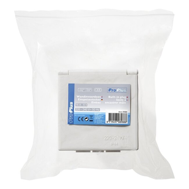 ProPlus Vierkante wandinvoerdoos - 16A - 230V - IP44 - wit - 105x105 mm - afsluitbare deksel