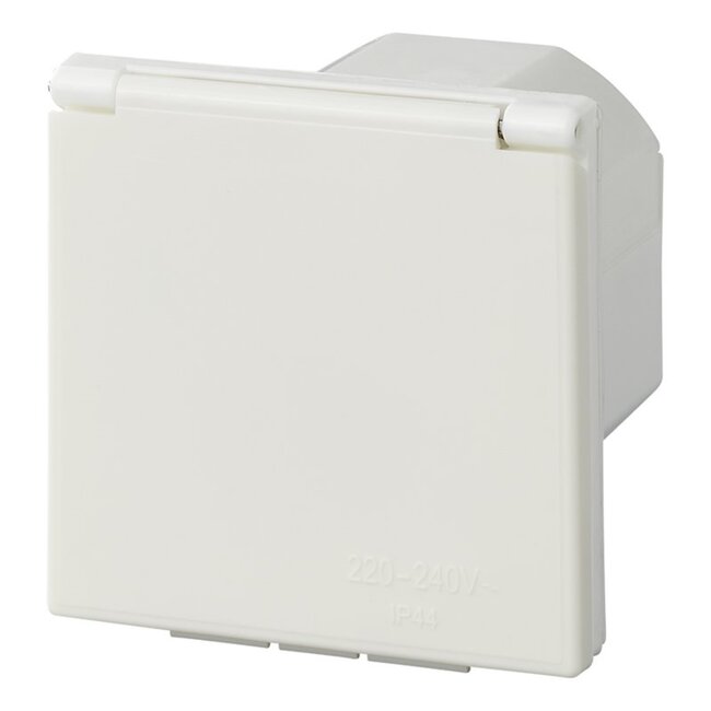 ProPlus Vierkante wandinvoerdoos - 16A - 230V - IP44 - wit - 105x105 mm - afsluitbare deksel