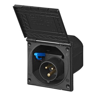 ProPlus Vierkante wandinvoerdoos - 16A - IP44 - 230V - zwart - afsluitbare deksel