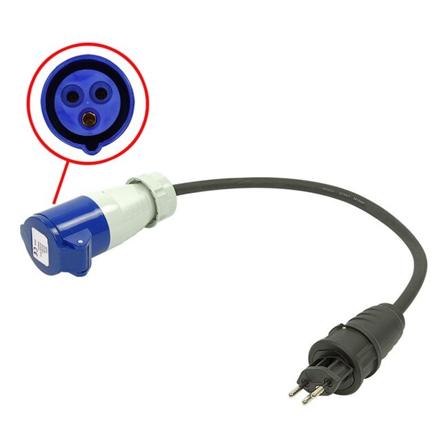 ProPlus Verloopkabel - Zwitserse stekker naar CEE - 40 cm - IP44 - 3 x 1.5 mm²