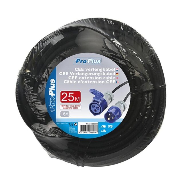 ProPlus Verlengkabel - 25 meter - waterbestendig - IP44 - 3 x 2.5 mm²
