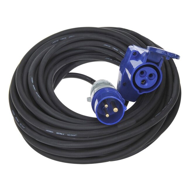 ProPlus Verlengkabel - 10 meter - haakse contrastekker - Schuko stopcontact - 3 x 1.5 mm²