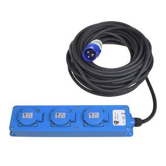 ProPlus Stekkerdoos - 3-weg Schuko - 10 meter - Neopreen kabel - IP44