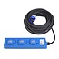 ProPlus Stekkerdoos - CEE naar 3x Schuko - 20 meter - IP44 - Neopreen kabel
