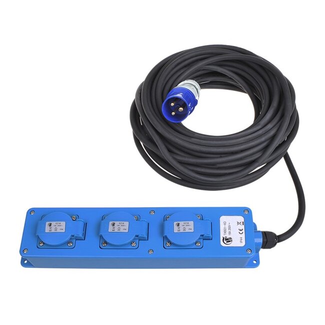 ProPlus Stekkerdoos - 2 Schuko + 2 USB - 20 meter - IP44 - 16A