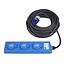 Pro Plus Stekkerdoos - van CEE Stekker naar 2 x Schuko Stekker en 2 x USB- 20 meter