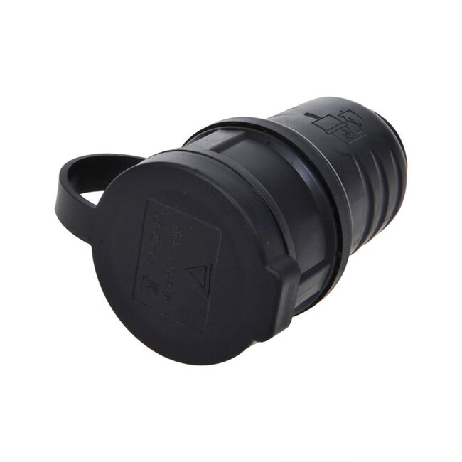 ProPlus Schuko contrastekker - kunststof - 230V - zwart - IP44