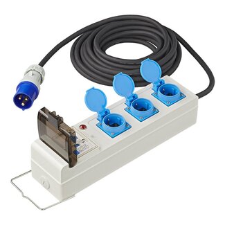 ProPlus Tent-/vouwwagen stekkerdoos - 10 meter - 3 stopcontacten - MCCB - ALS