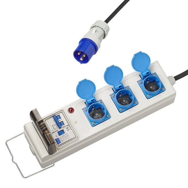 ProPlus Tent-/vouwwagen stekkerdoos - 10 meter - 3 stopcontacten - MCCB - ALS